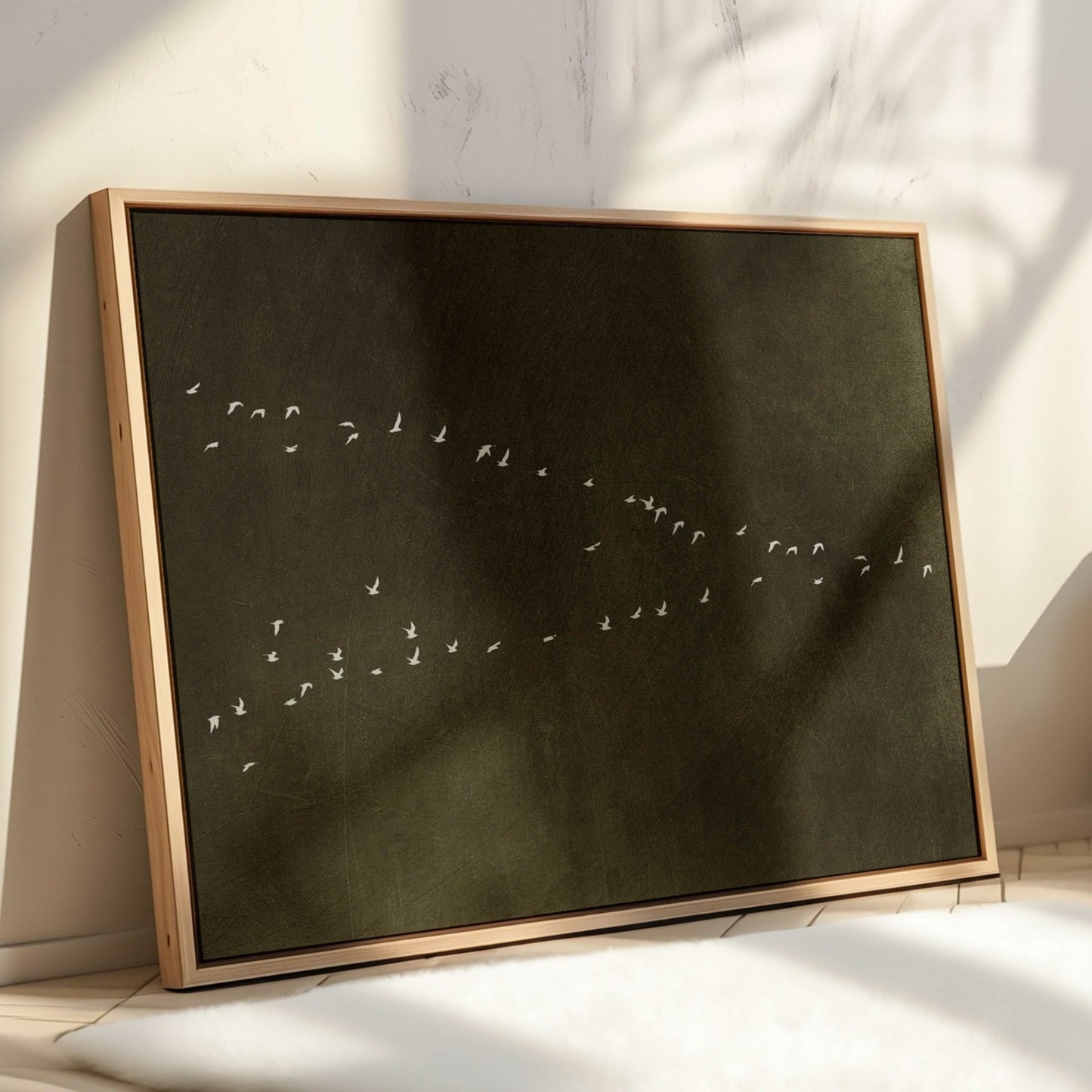 In Motion Framed Canvas - Earthy Green / Horizontal - AureousHome