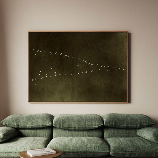 In Motion Framed Canvas - Earthy Green / Horizontal - AureousHome