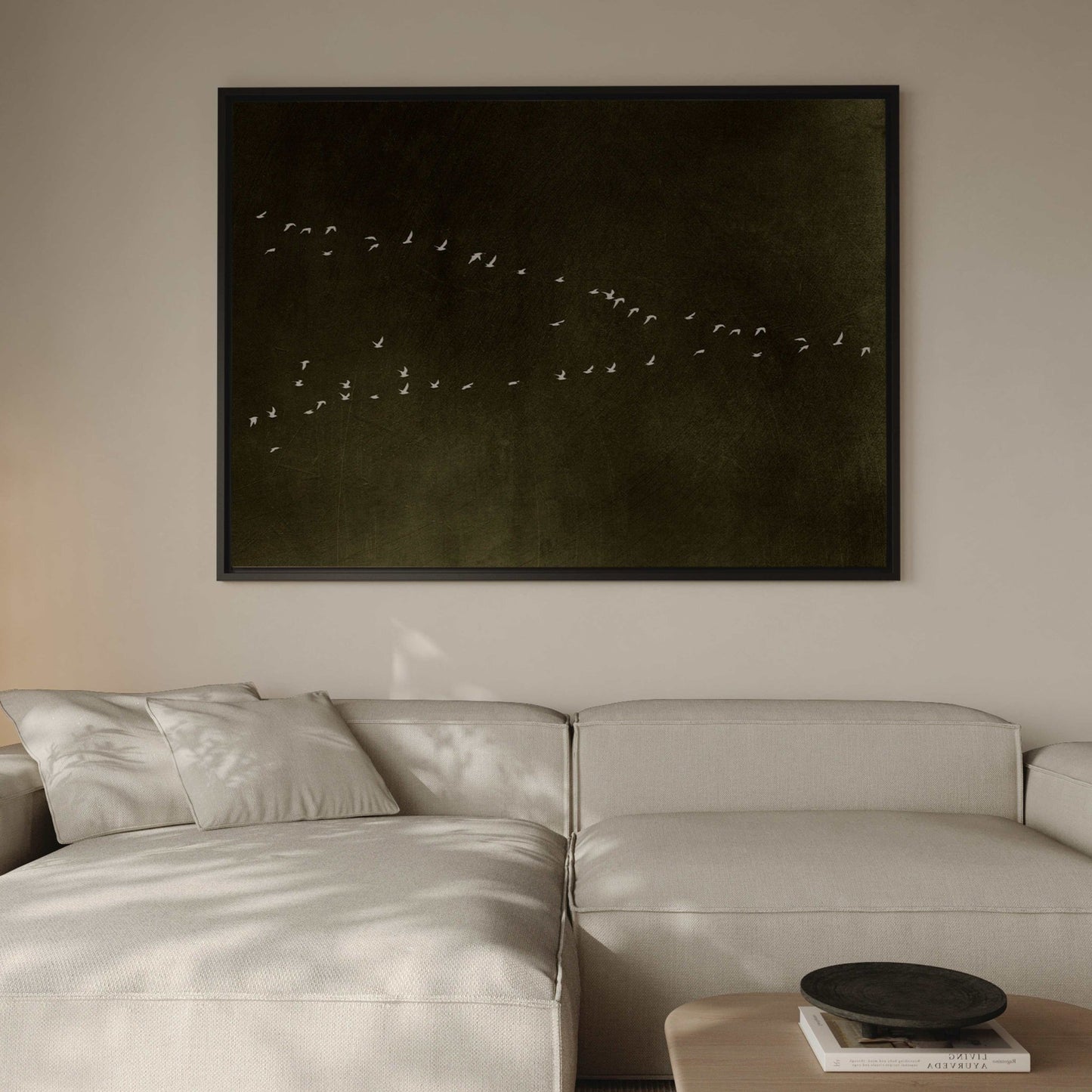 In Motion Framed Canvas - Earthy Green / Horizontal - AureousHome