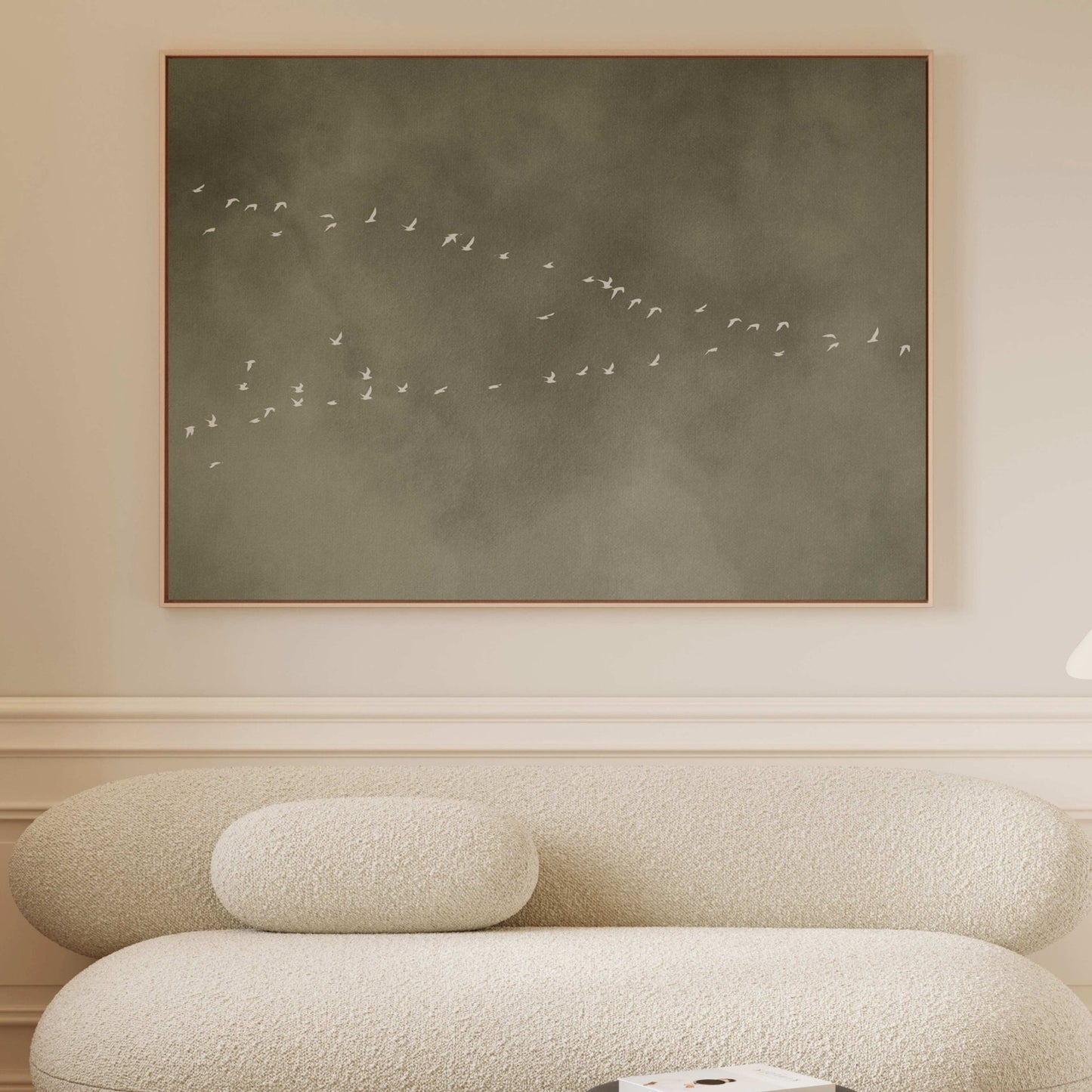 In Motion Framed Canvas - Olive / Horizontal - AureousHome