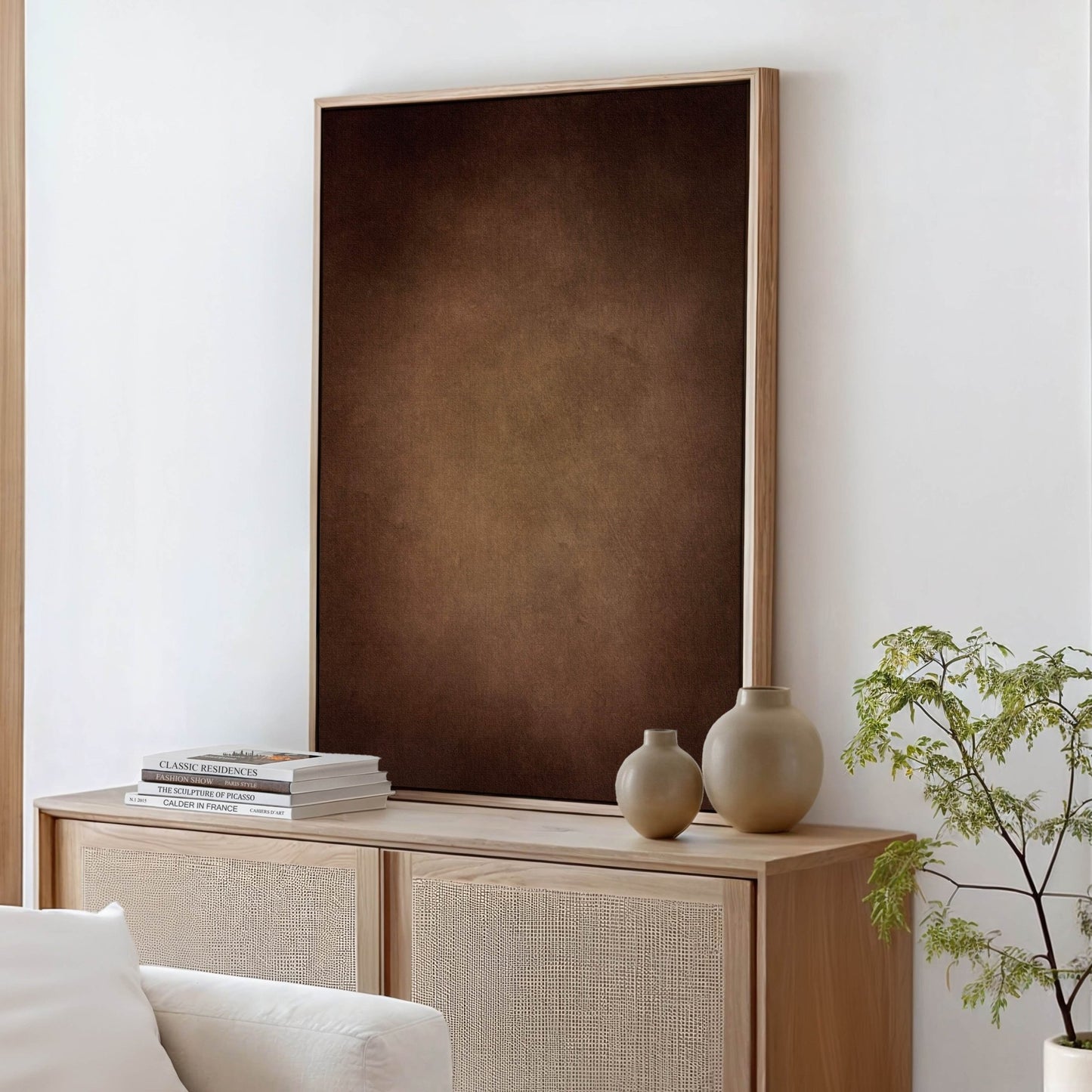 Jakarta Framed Canvas - Rust Brown - AureousHome