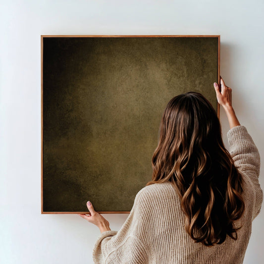 Khaki Square Framed Canvas - AureousHome