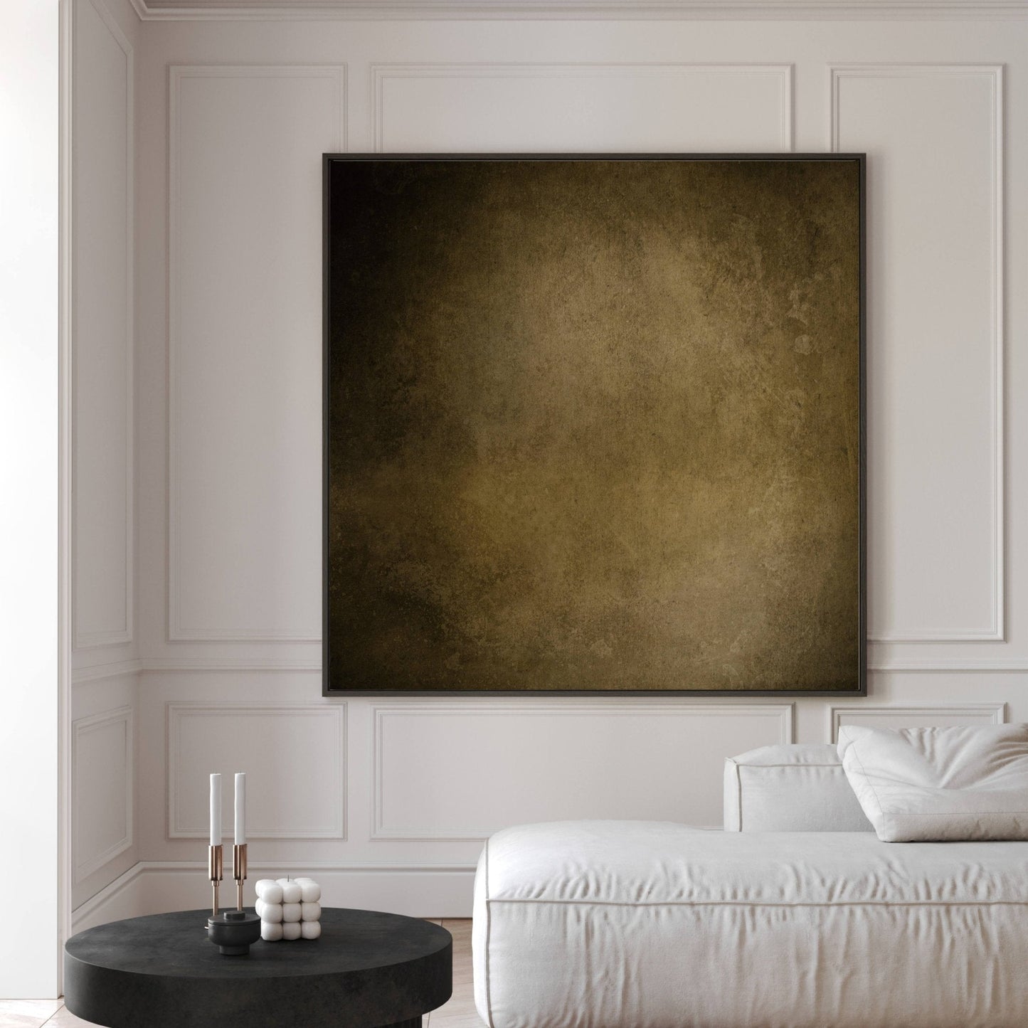 Khaki Square Framed Canvas - AureousHome