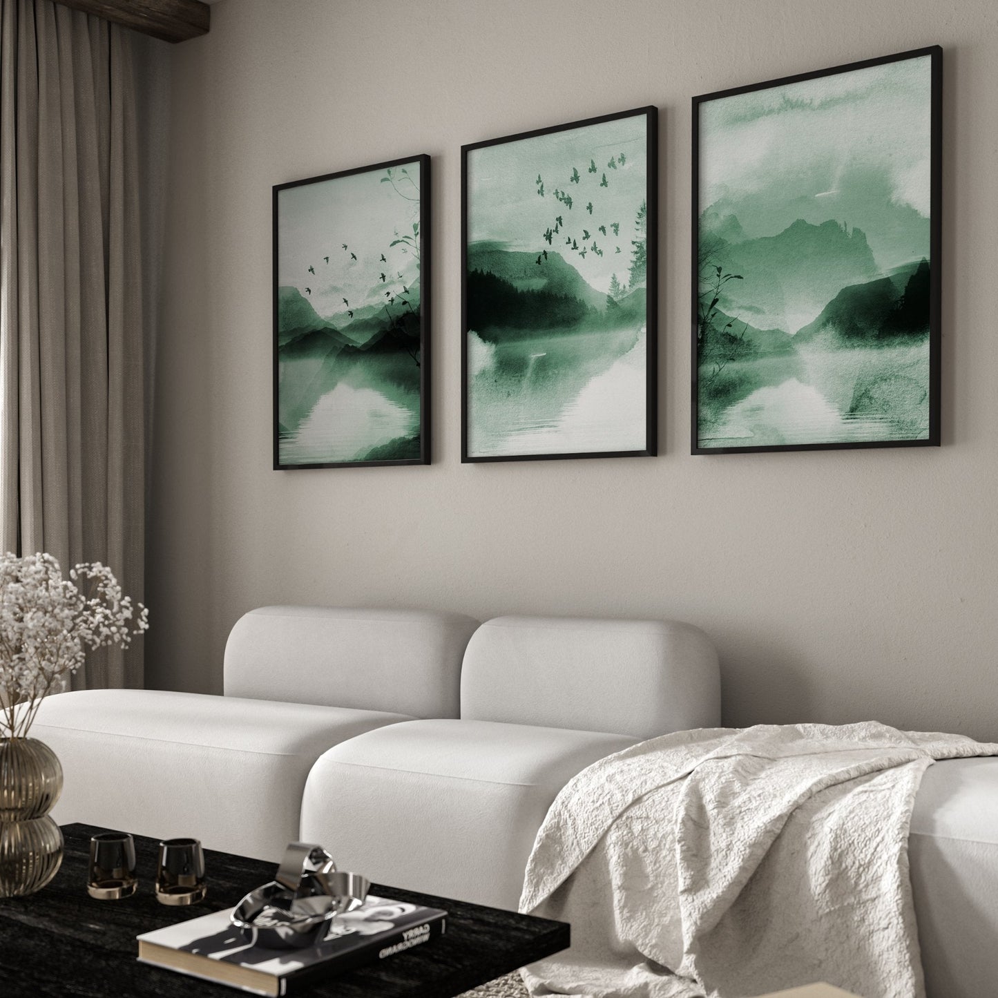 Landscape Trio - Sage - AureousHome