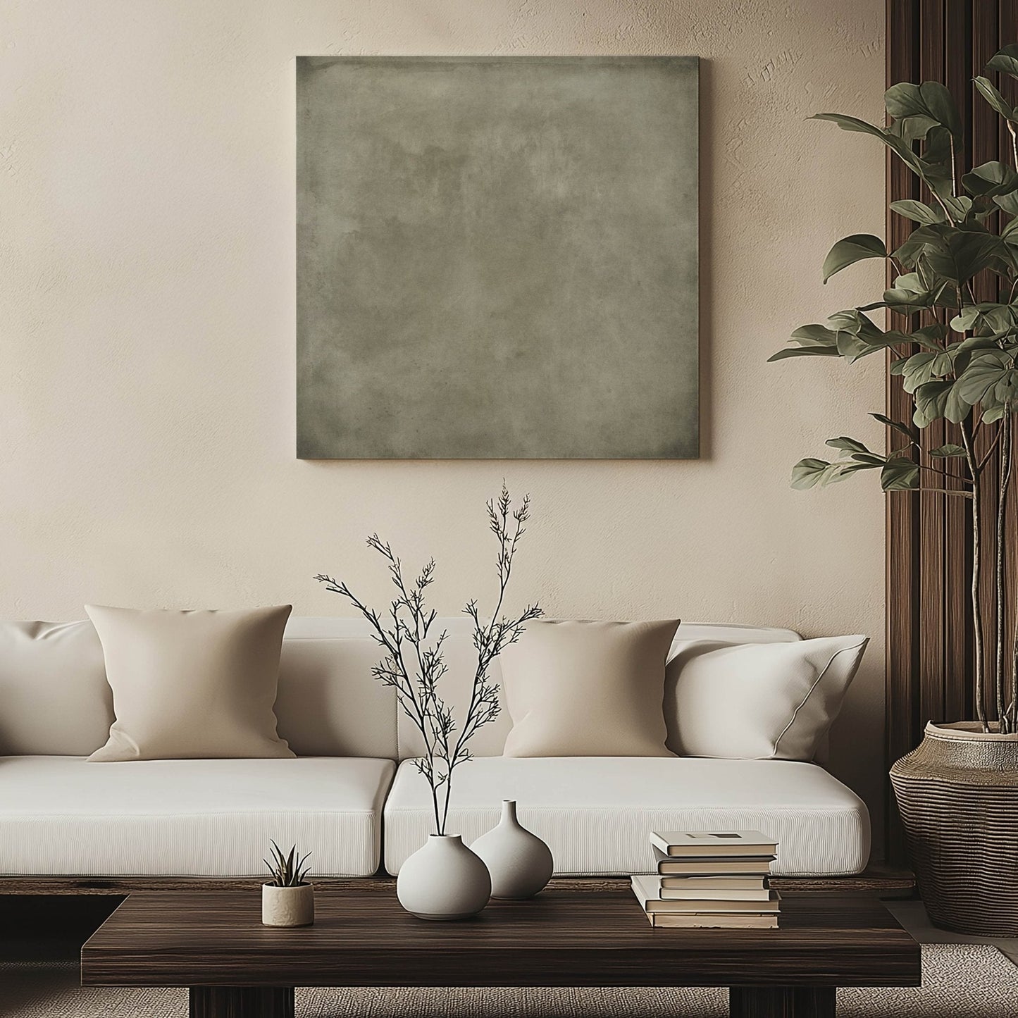 Laurel Square Framed Canvas - AureousHome