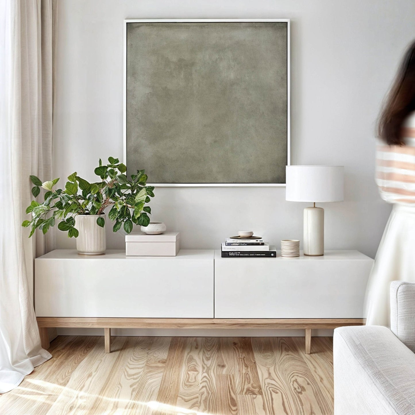 Laurel Square Framed Canvas - AureousHome