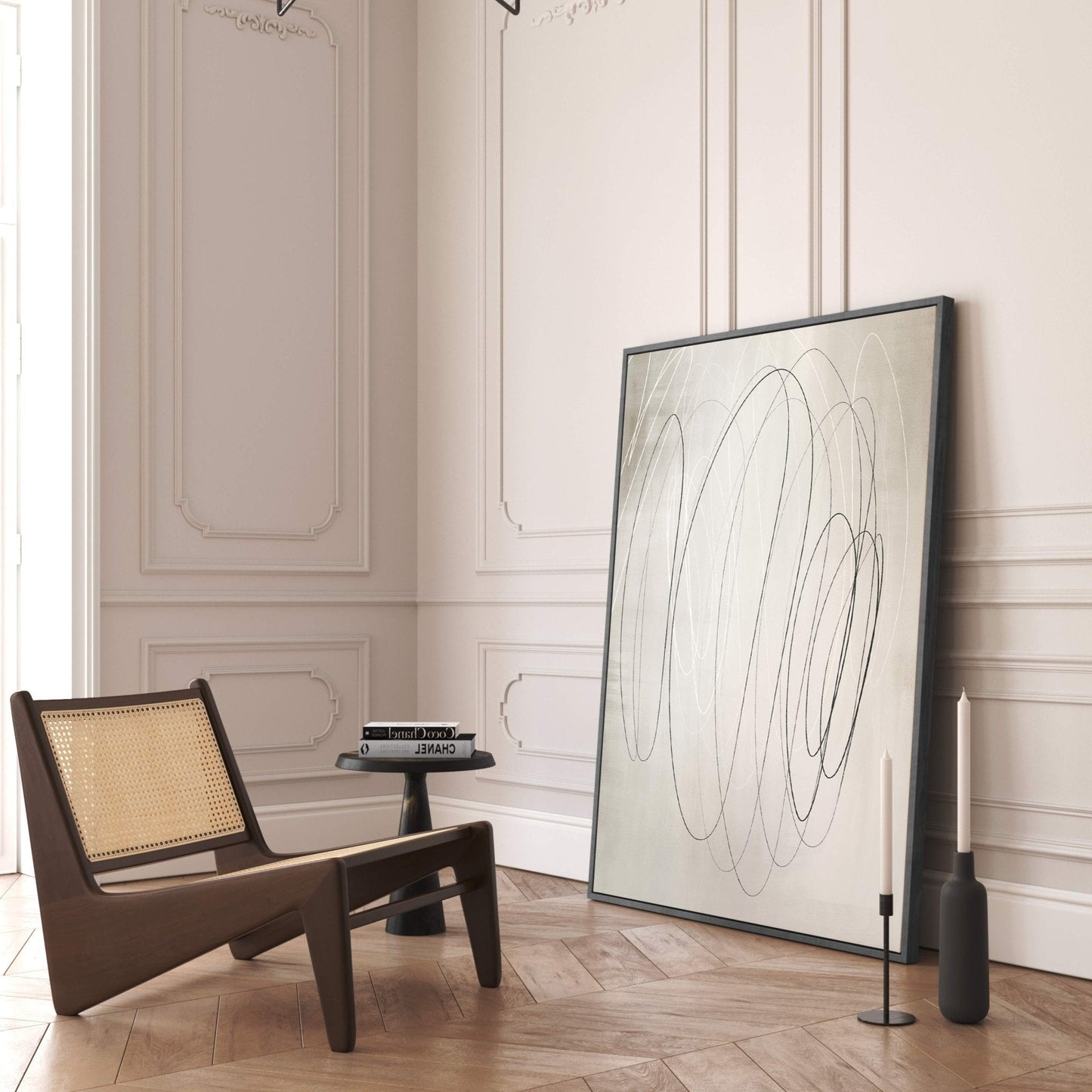 Line Art II Framed Canvas - AureousHome