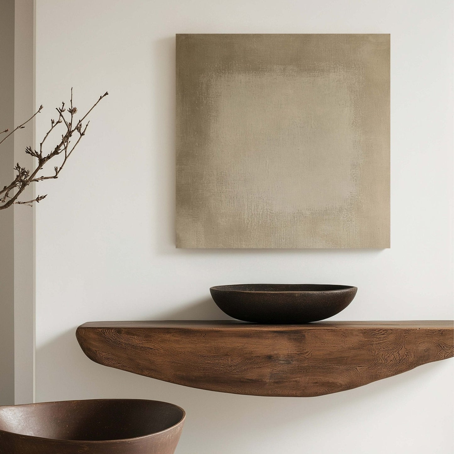 Linen Square Framed Canvas - AureousHome