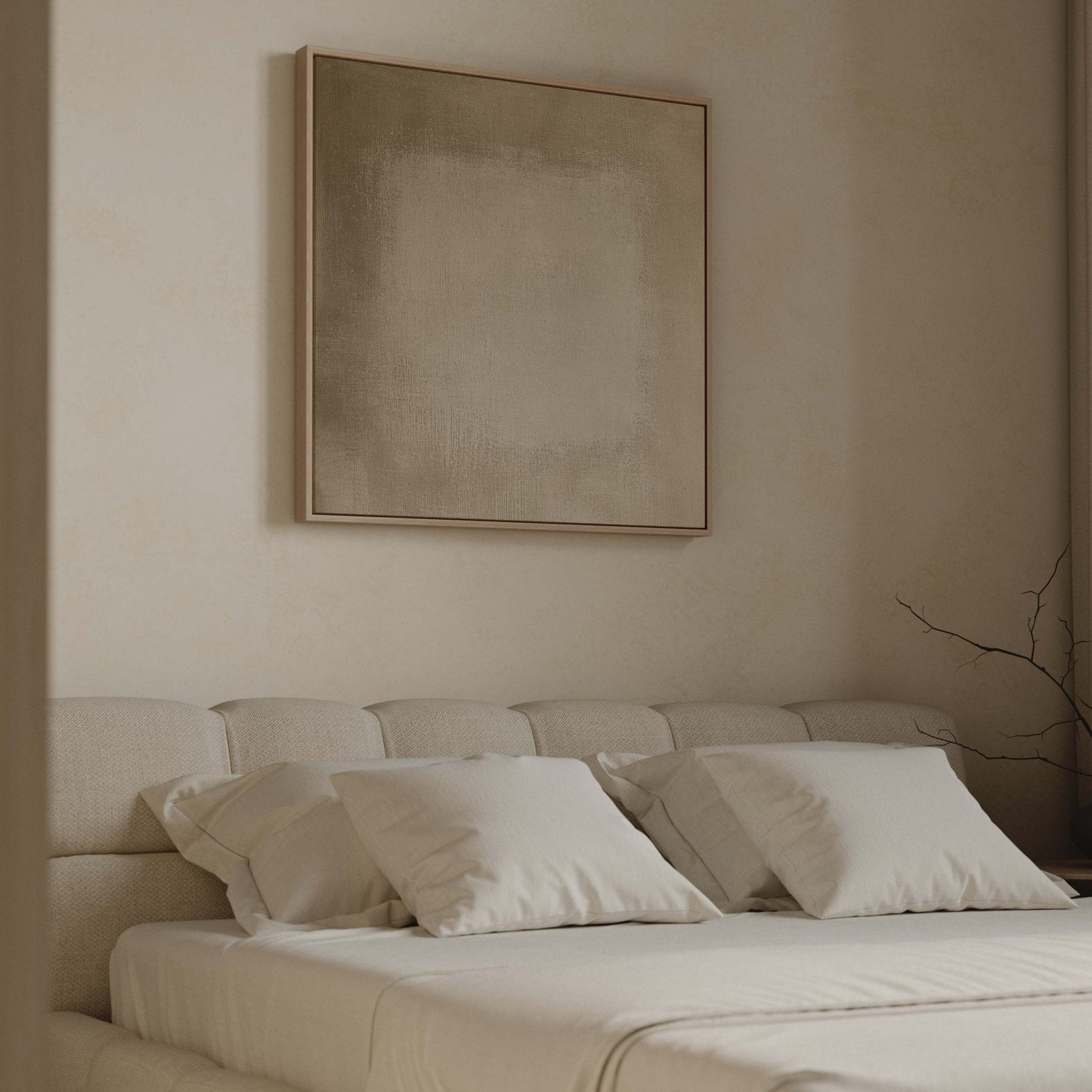Linen Square Framed Canvas - AureousHome