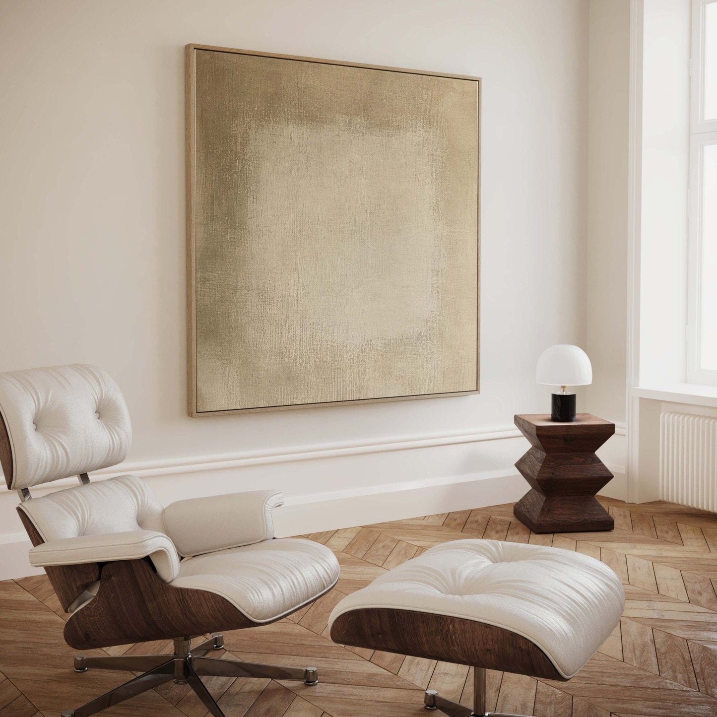 Linen Square Framed Canvas - AureousHome