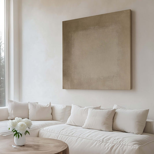 Linen Square Framed Canvas - AureousHome