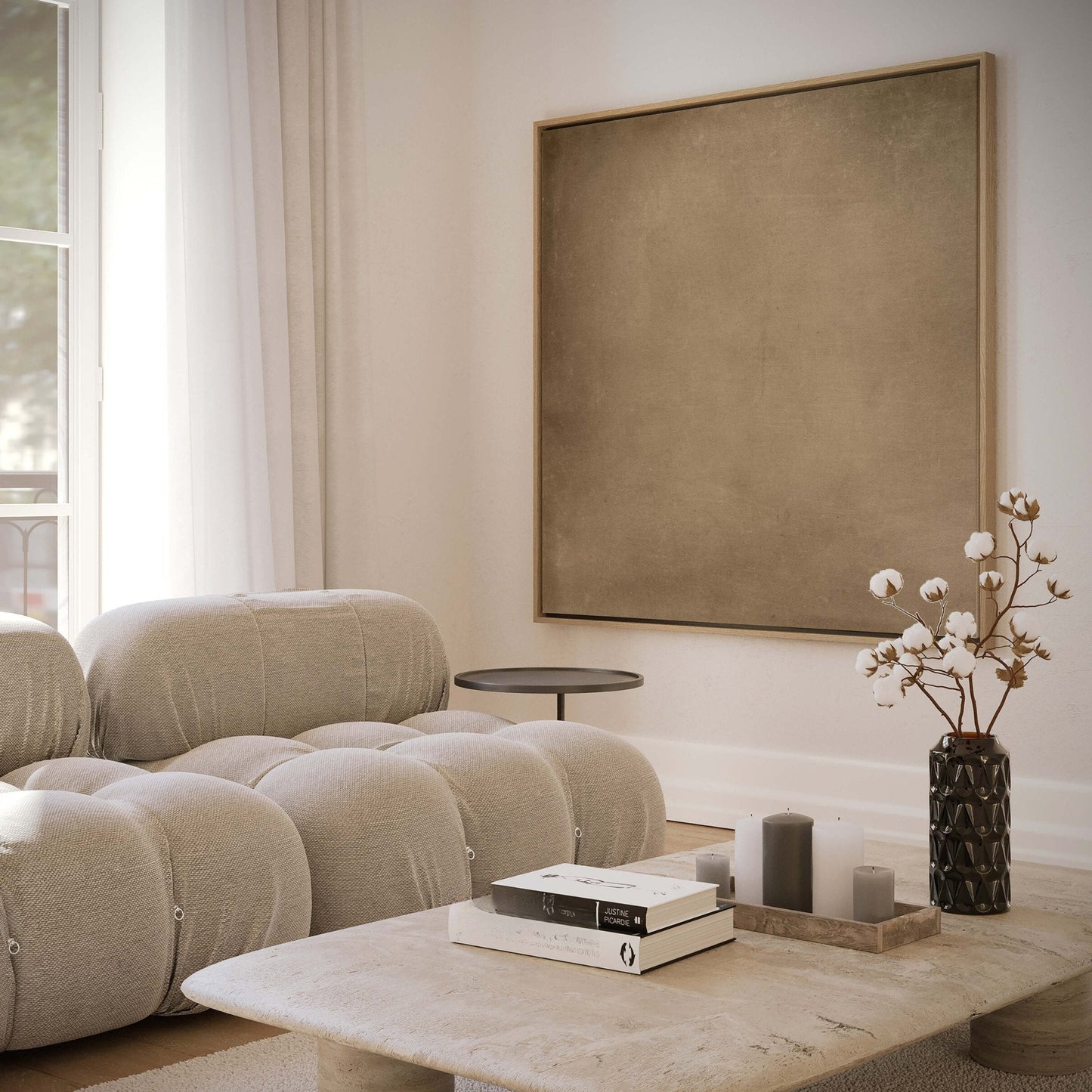 Lombok Square Framed Canvas - AureousHome