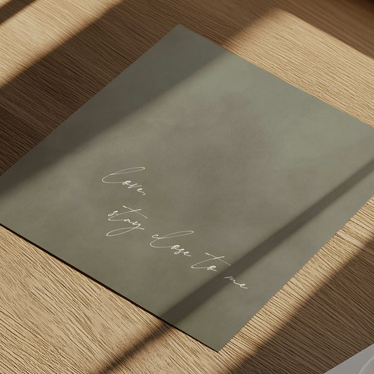 Love, Stay Close To Me - Square / Olive - AureousHome