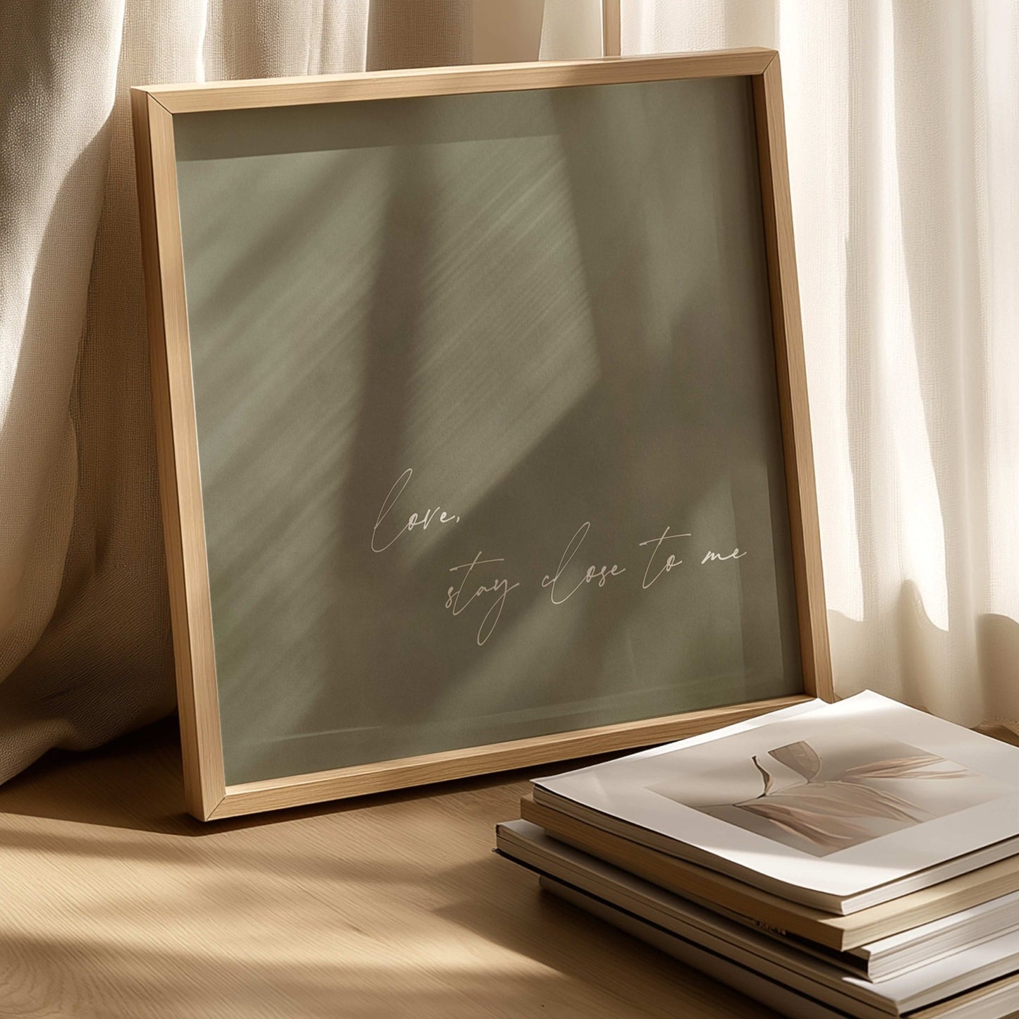 Love, Stay Close To Me - Square / Olive - AureousHome