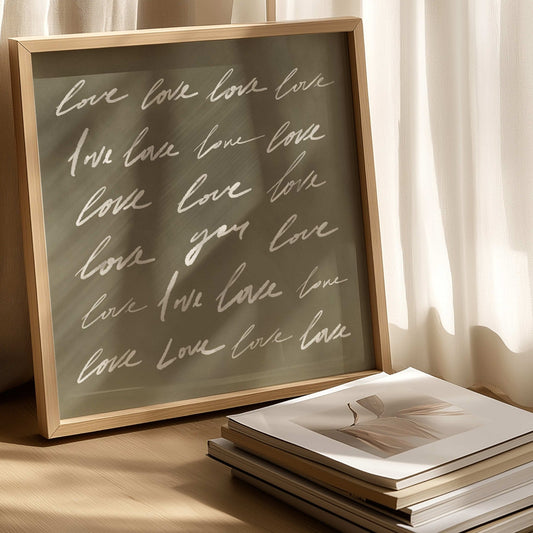 Love You - Square / Olive - AureousHome