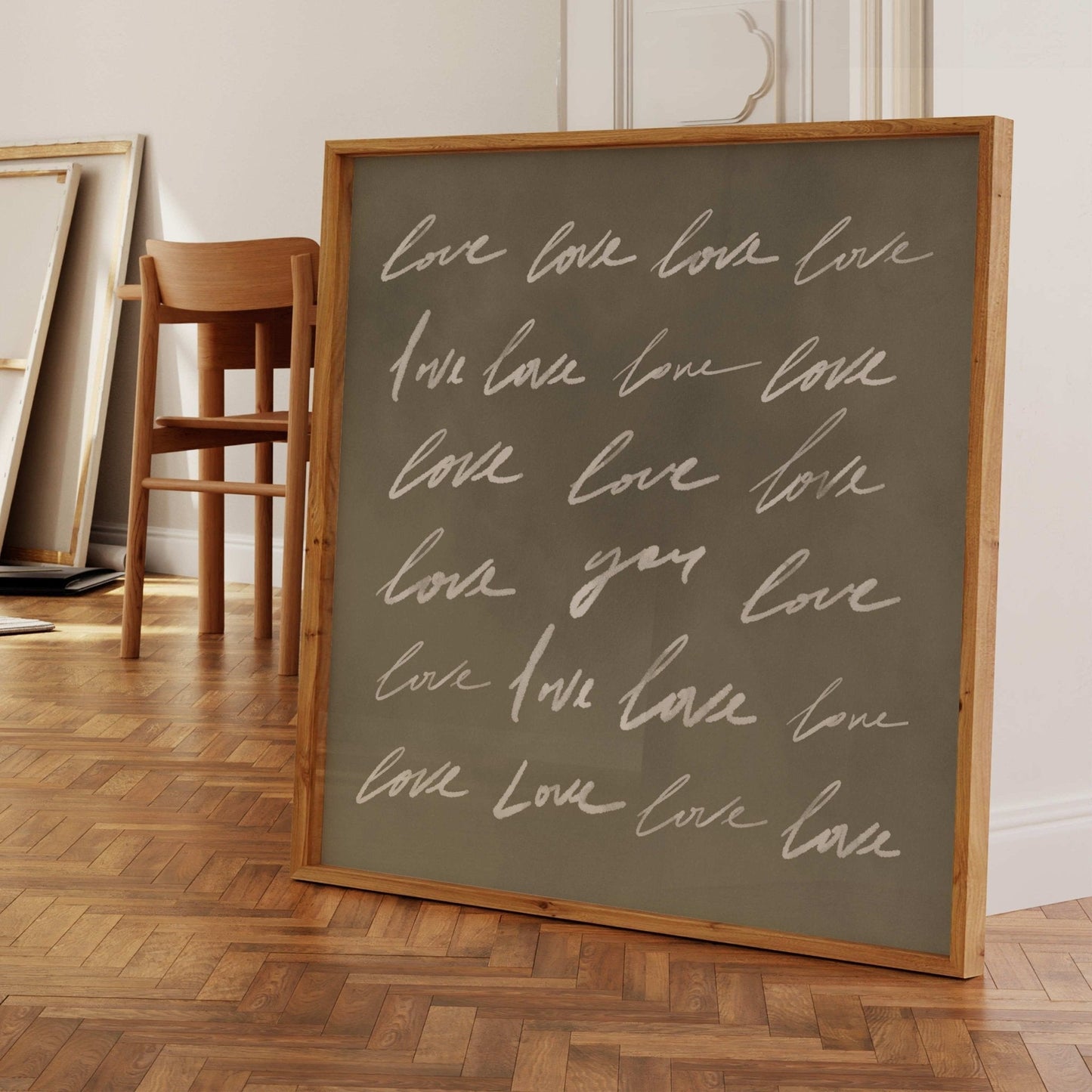 Love You - Square / Olive - AureousHome