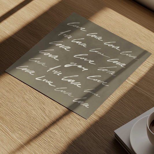 Love You - Square / Olive - AureousHome