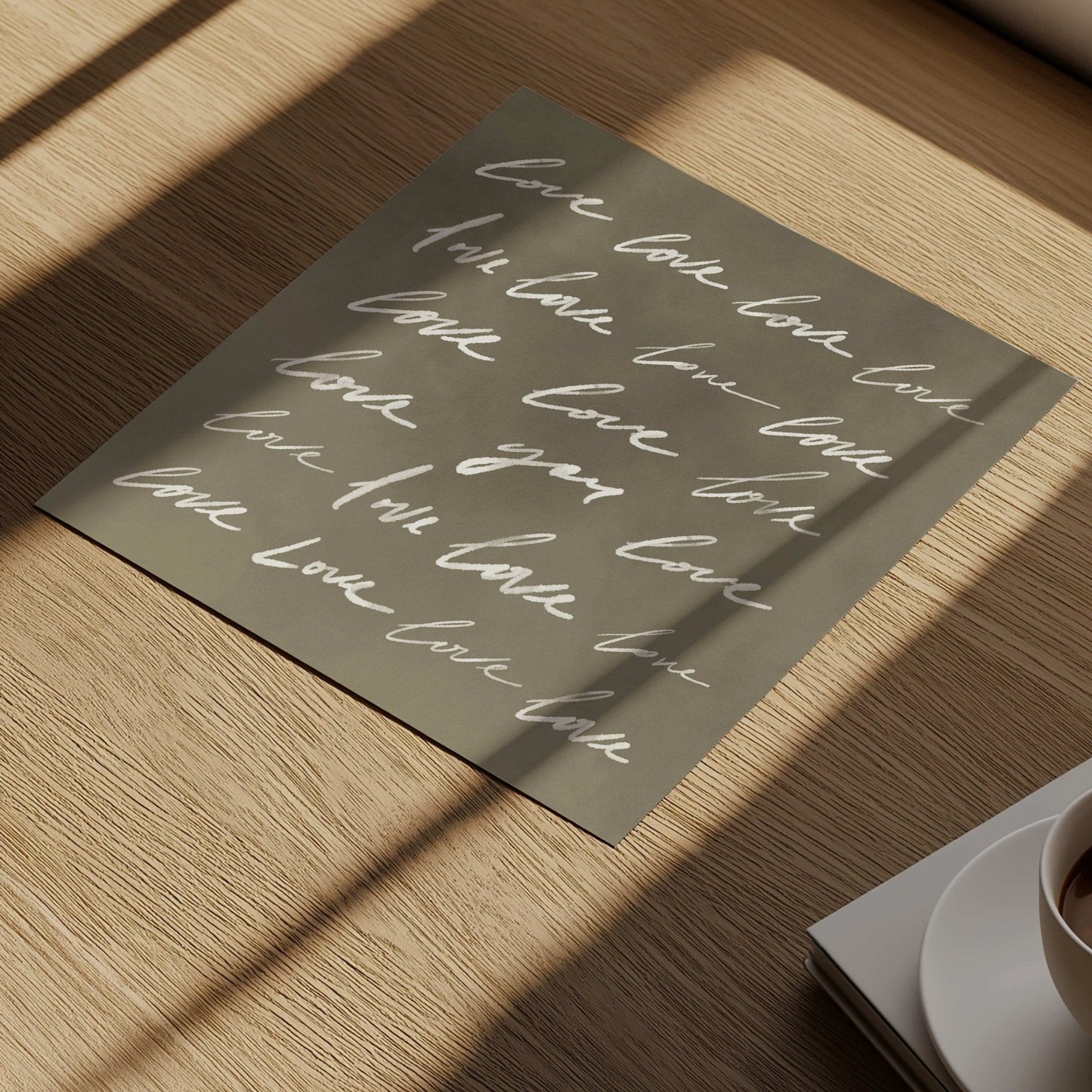 Love You - Square / Olive - AureousHome