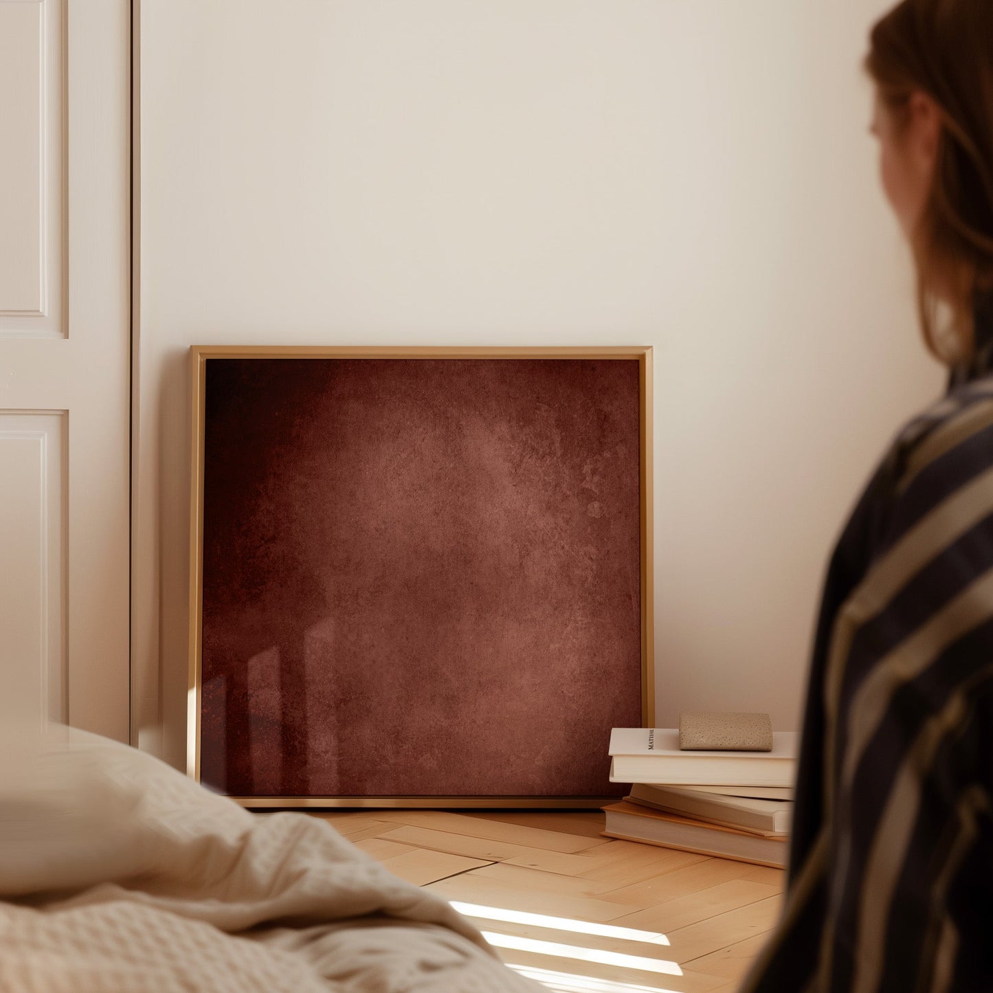 Mahogany Square Framed Canvas - AureousHome