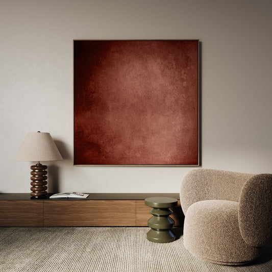 Mahogany Square Framed Canvas - AureousHome