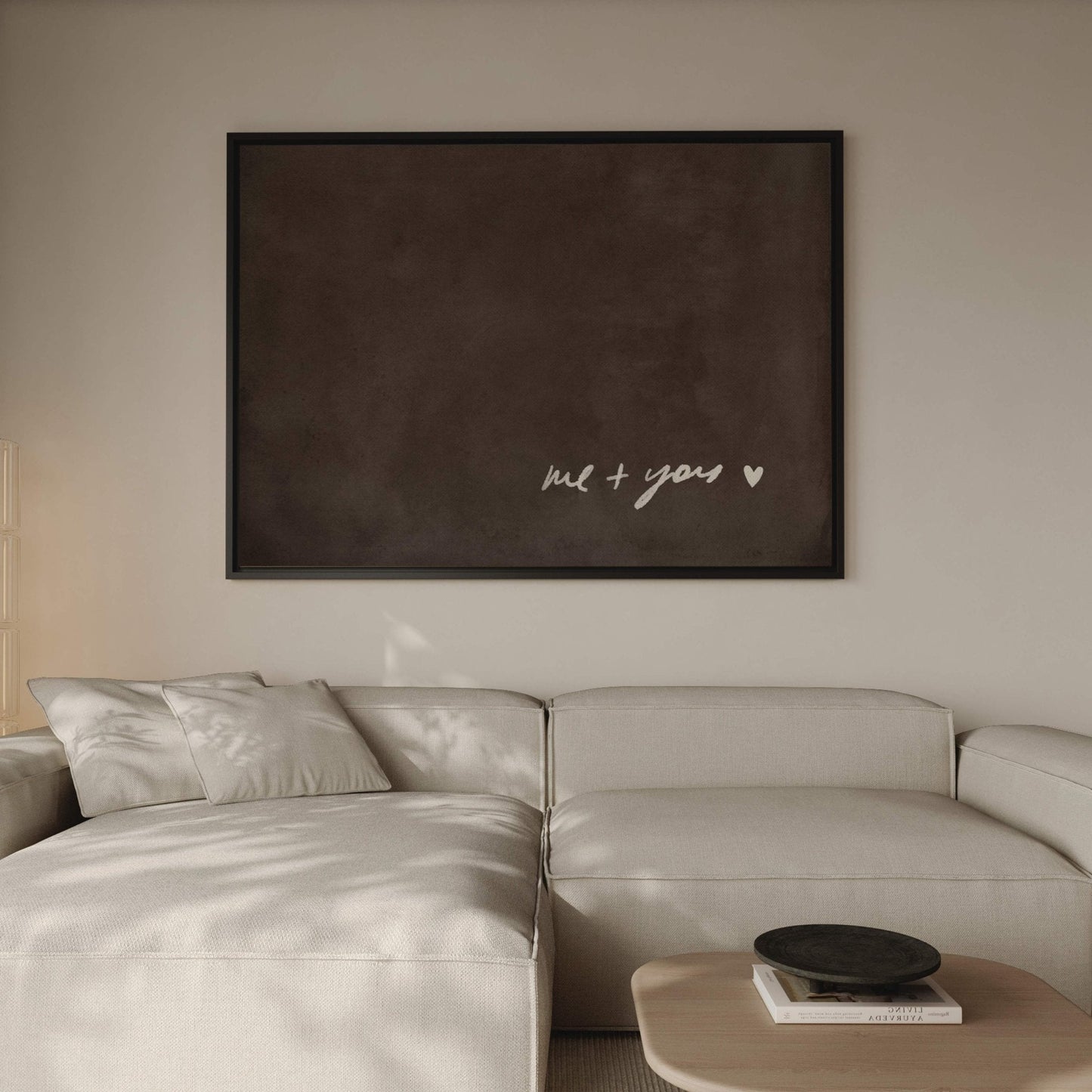 Me and You Framed Canvas - Espresso / Horizontal - AureousHome