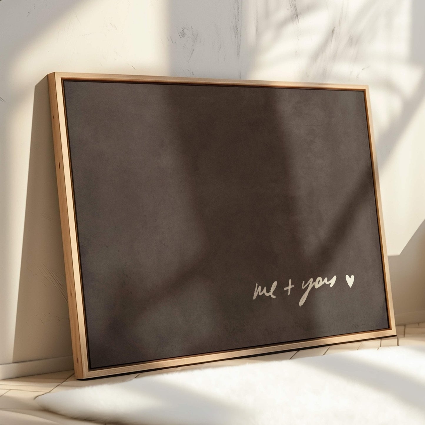 Me and You Framed Canvas - Espresso / Horizontal - AureousHome