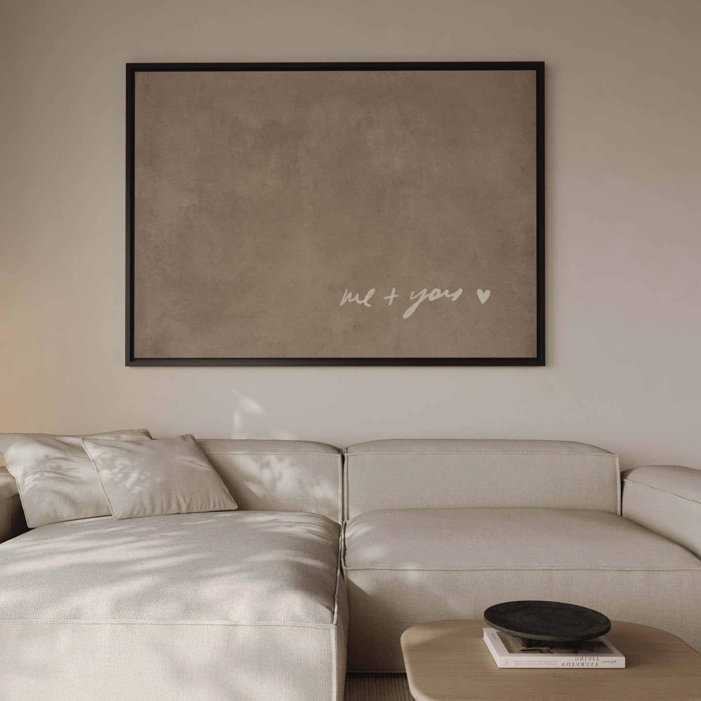 Me and You Framed Canvas - Neutral / Horizontal - AureousHome