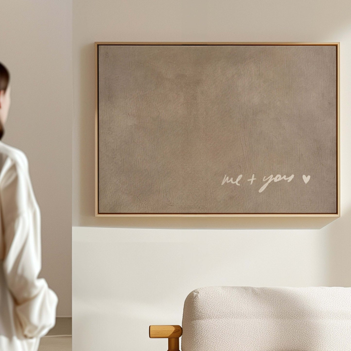 Me and You Framed Canvas - Neutral / Horizontal - AureousHome