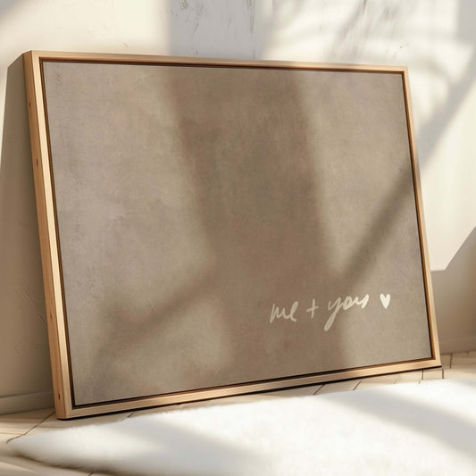 Me and You Framed Canvas - Neutral / Horizontal - AureousHome