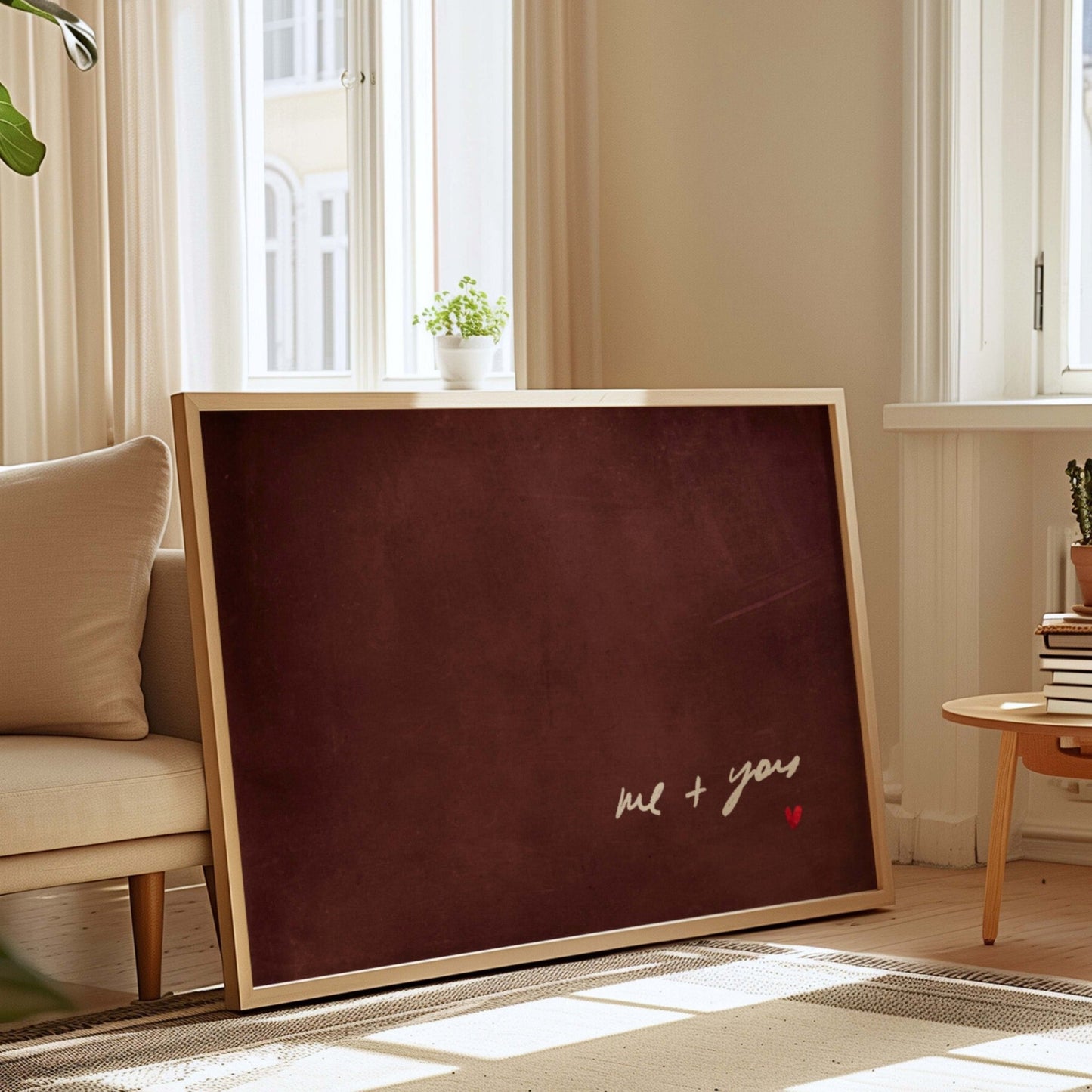 Me and You - Horizontal / Maroon - AureousHome