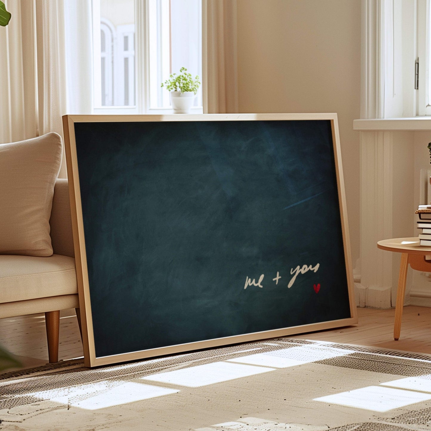 Me and You - Horizontal / Vintage Blue - AureousHome