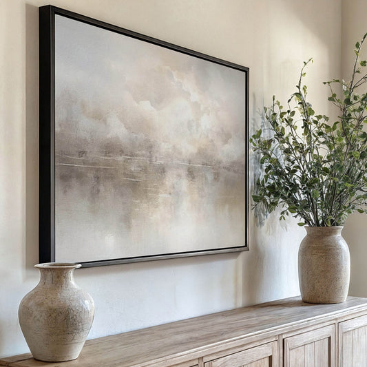 Mist Framed Canvas - Horizontal - AureousHome