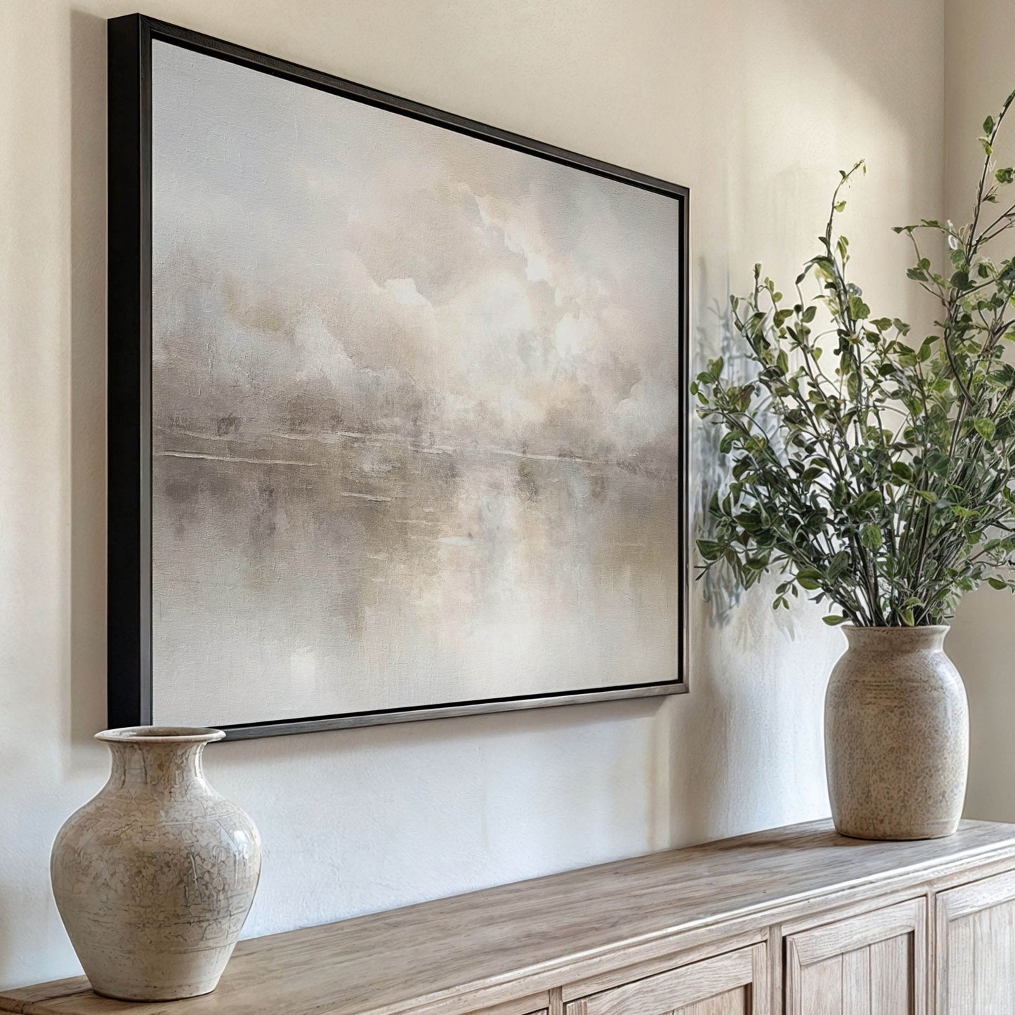 Mist Framed Canvas - Horizontal - AureousHome