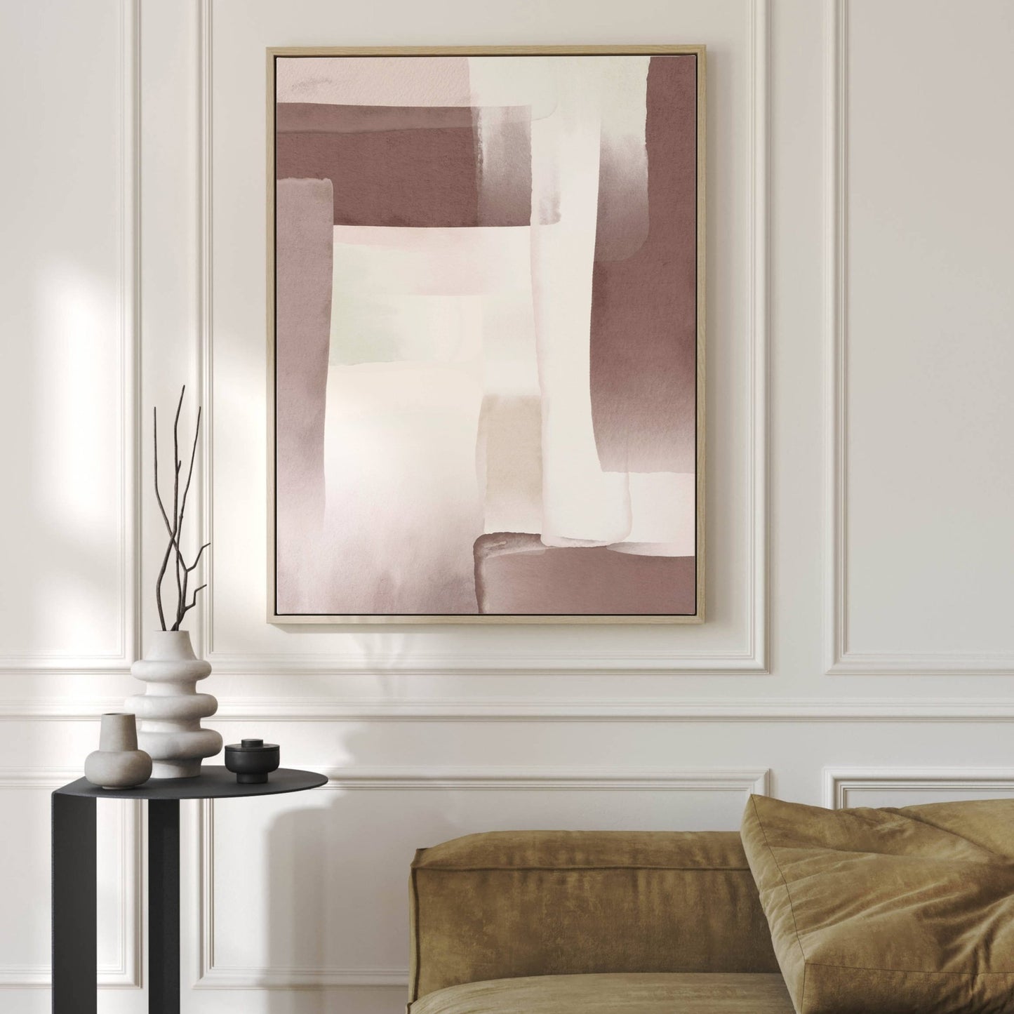 Naivety Framed Canvas - Mauve - AureousHome