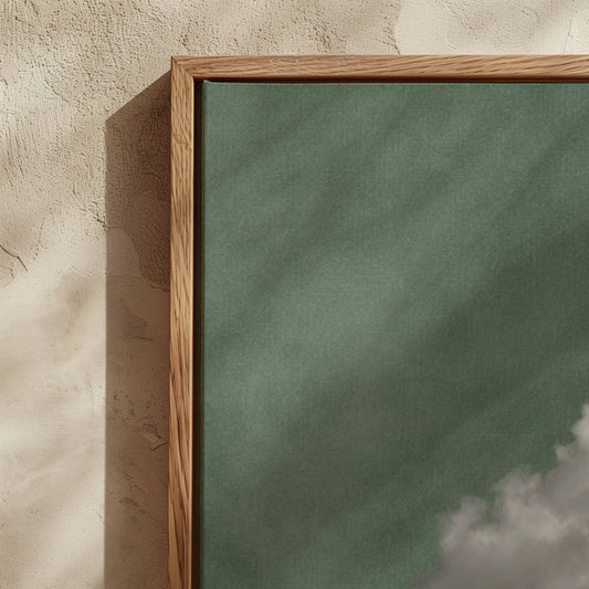 Nephele Framed Canvas - Sage - AureousHome