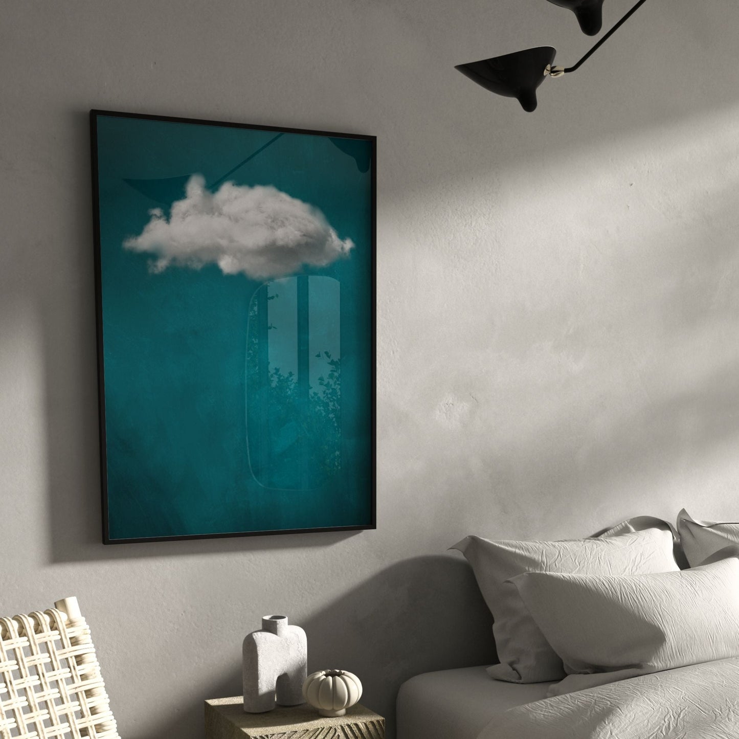 Teal Cloud Wall Art Print