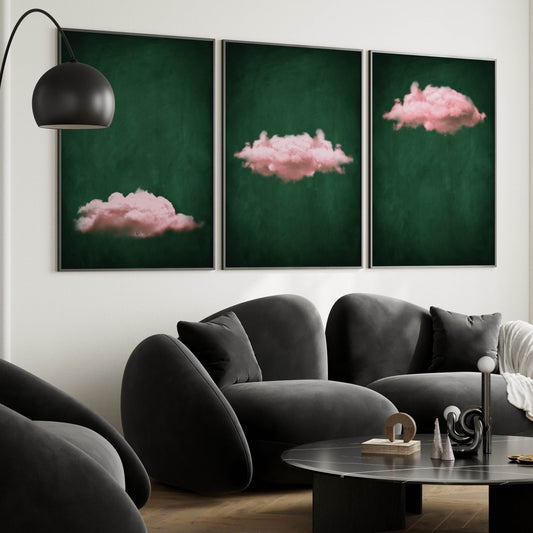 Nuage Trio - Emerald / Pink - AureousHome