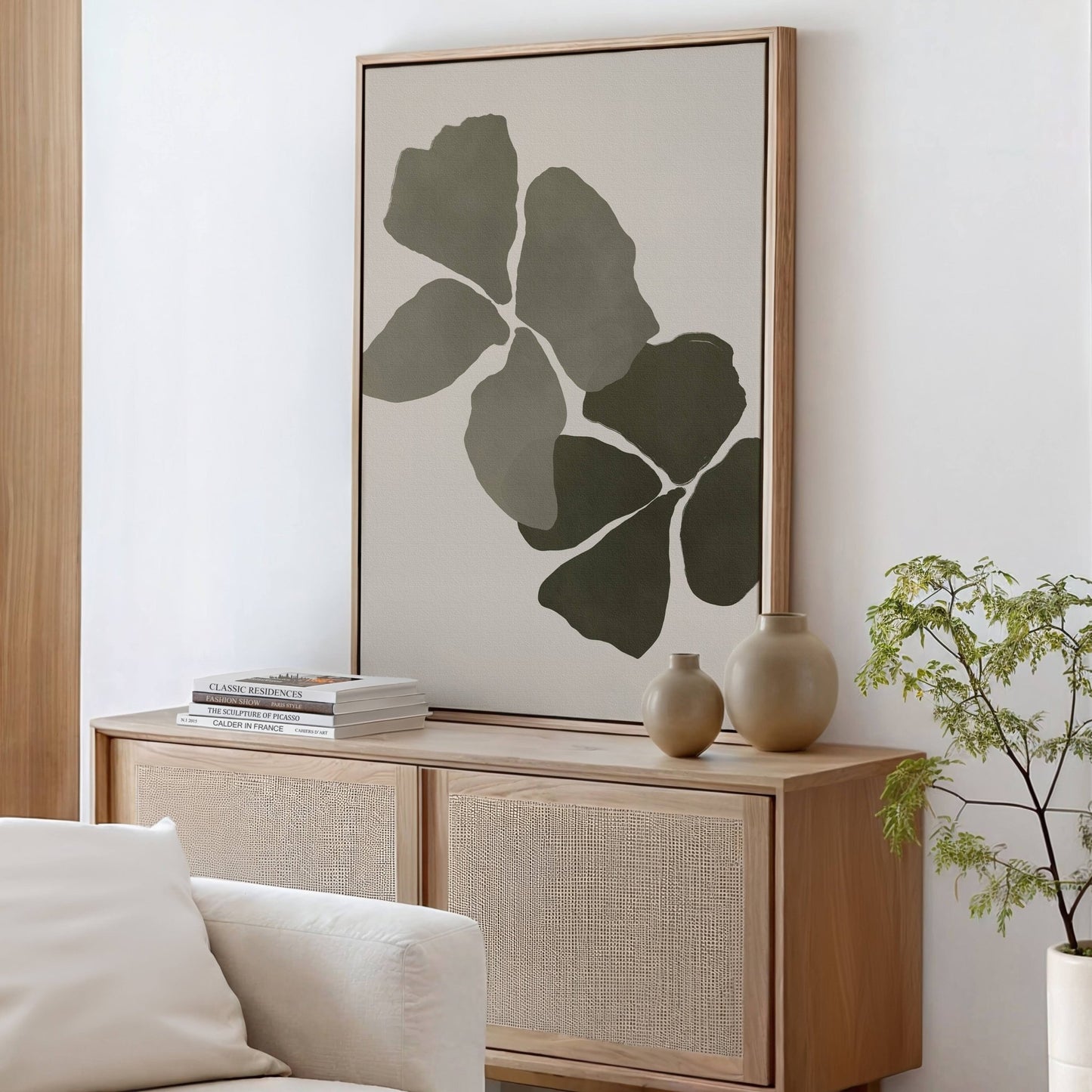 Orchids Framed Canvas Art - Forest Green - AureousHome