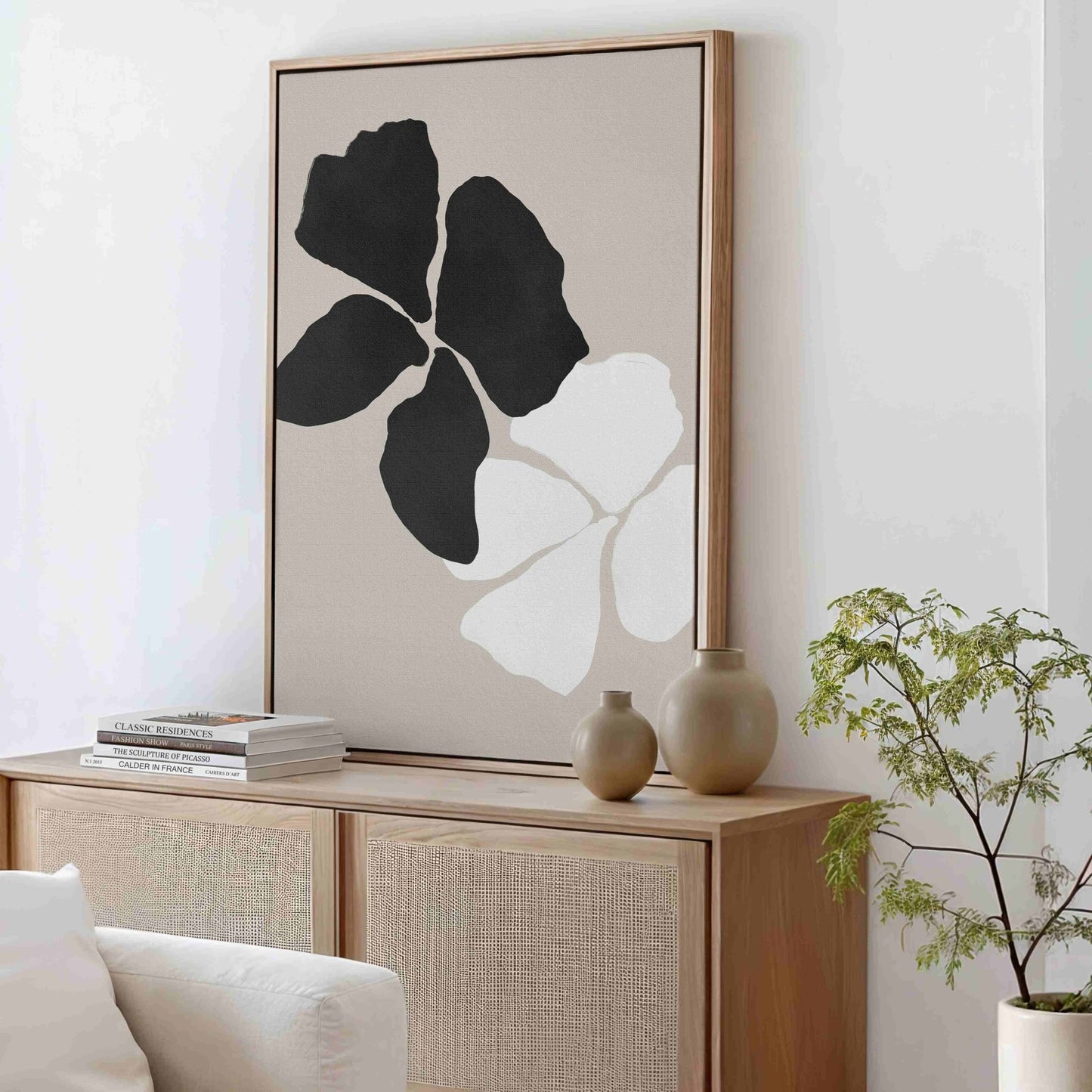 Orchids Framed Canvas Art - Neutral - AureousHome