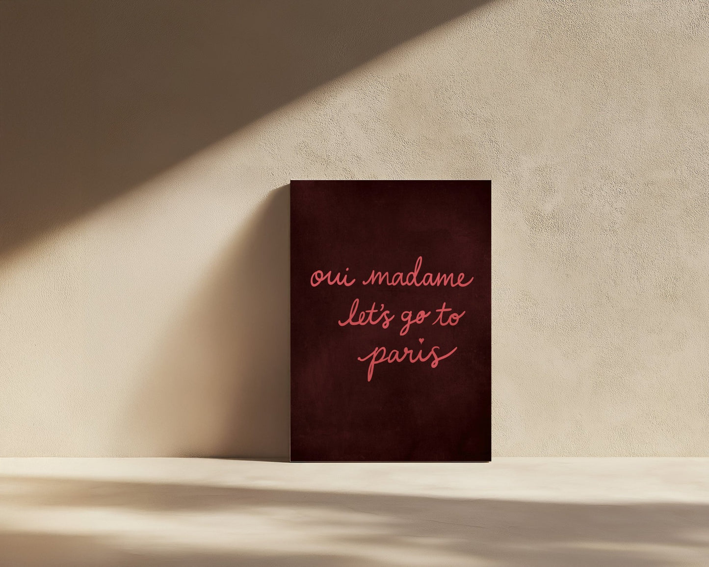 Oui Madame Framed Canvas - Pink / Merlot - AureousHome