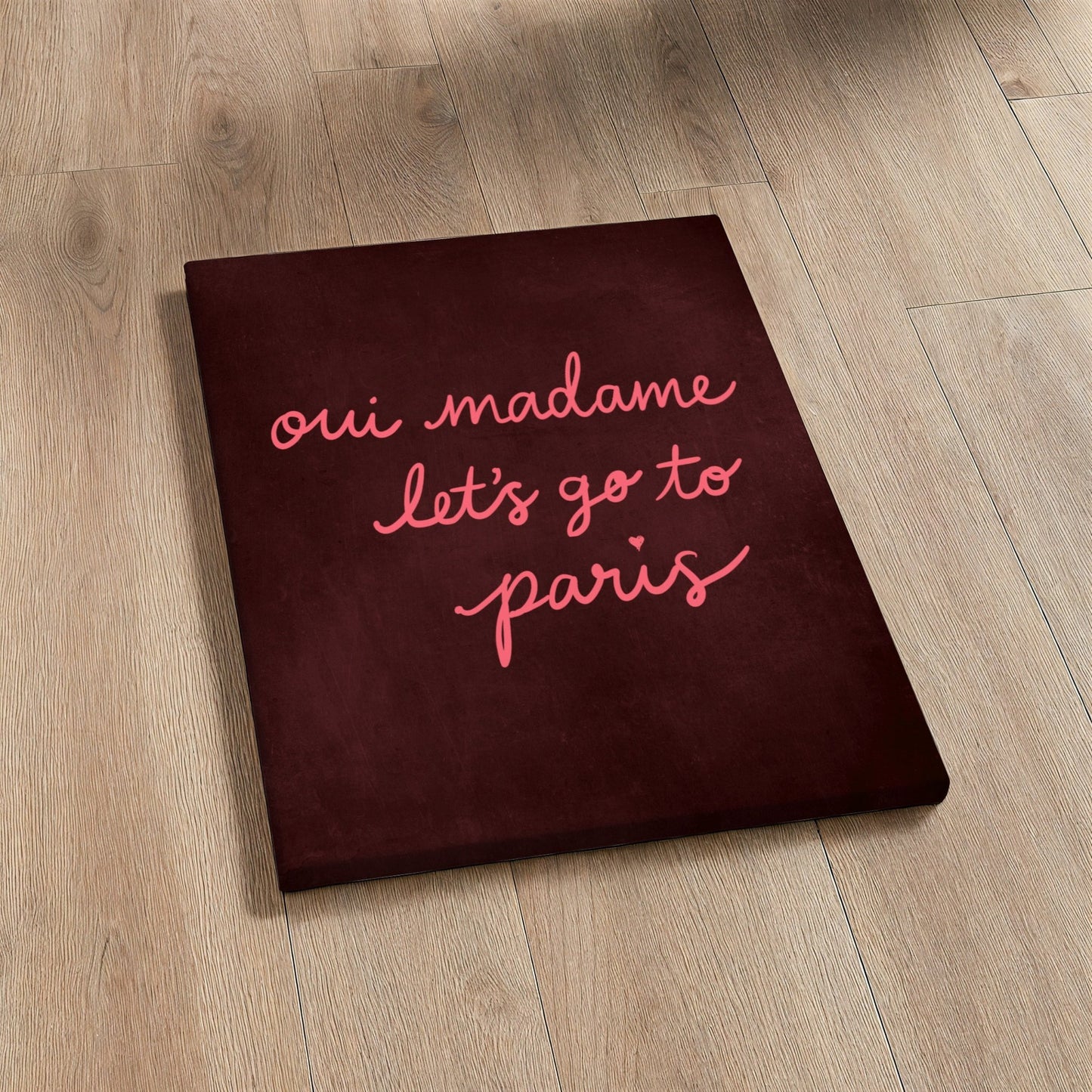 Oui Madame Framed Canvas - Pink / Merlot - AureousHome