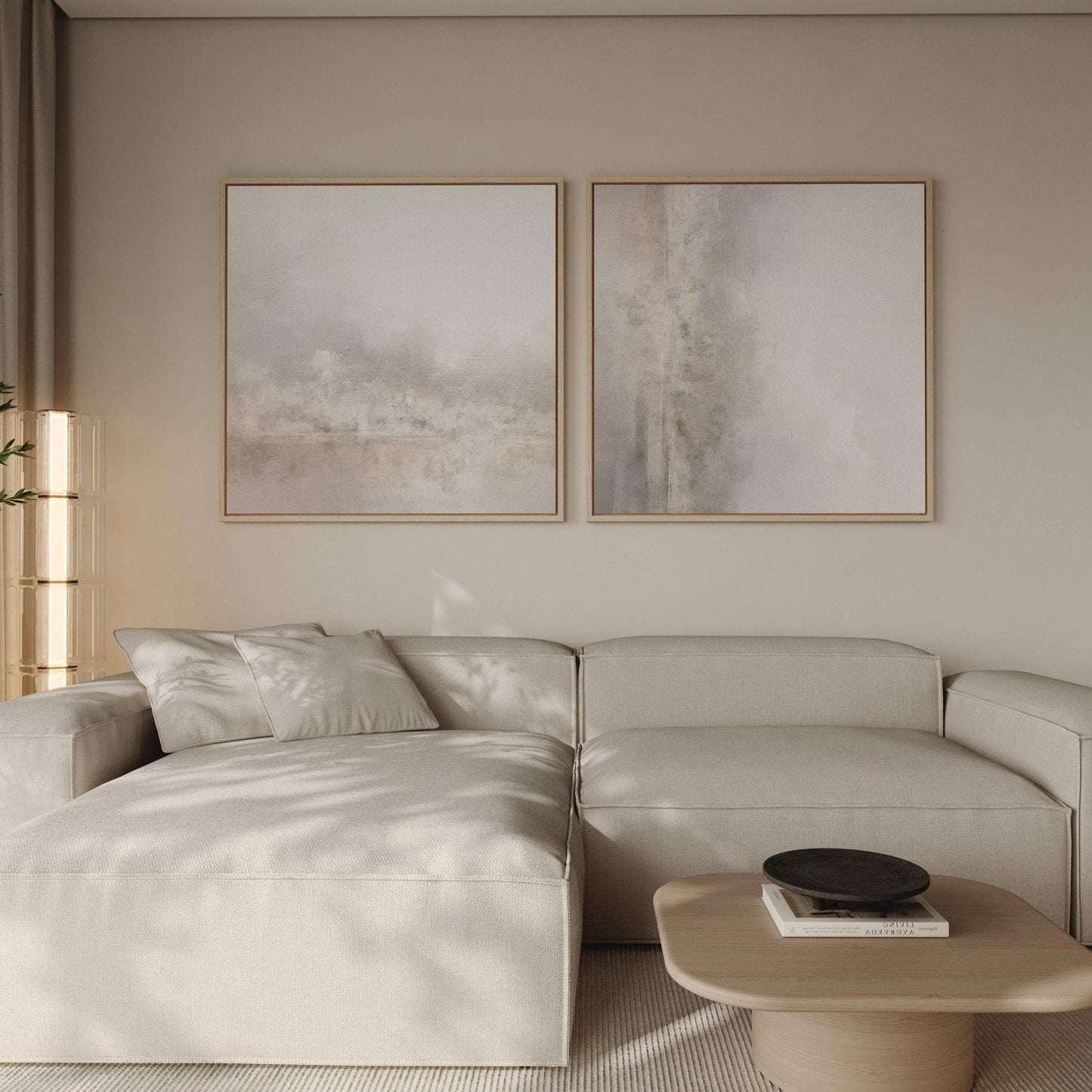 Paradis Square Framed Canvas Duo - AureousHome