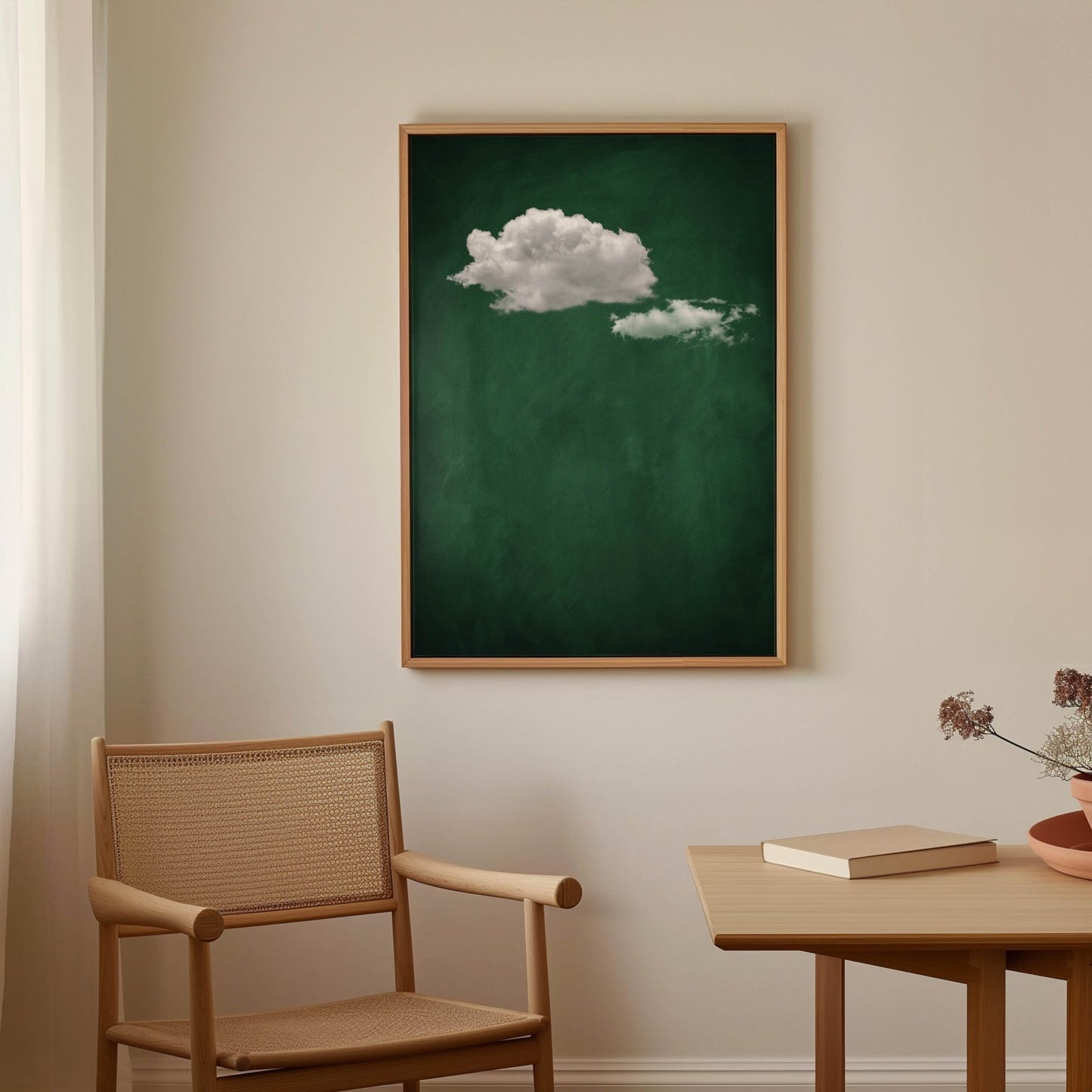 Reverie Framed Canvas - Emerald - AureousHome