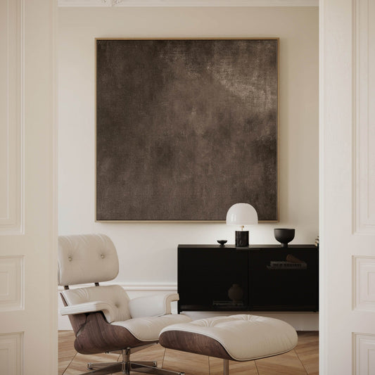 Seminyak Dark Brown Square Framed Canvas Wall Aert - AureousHome