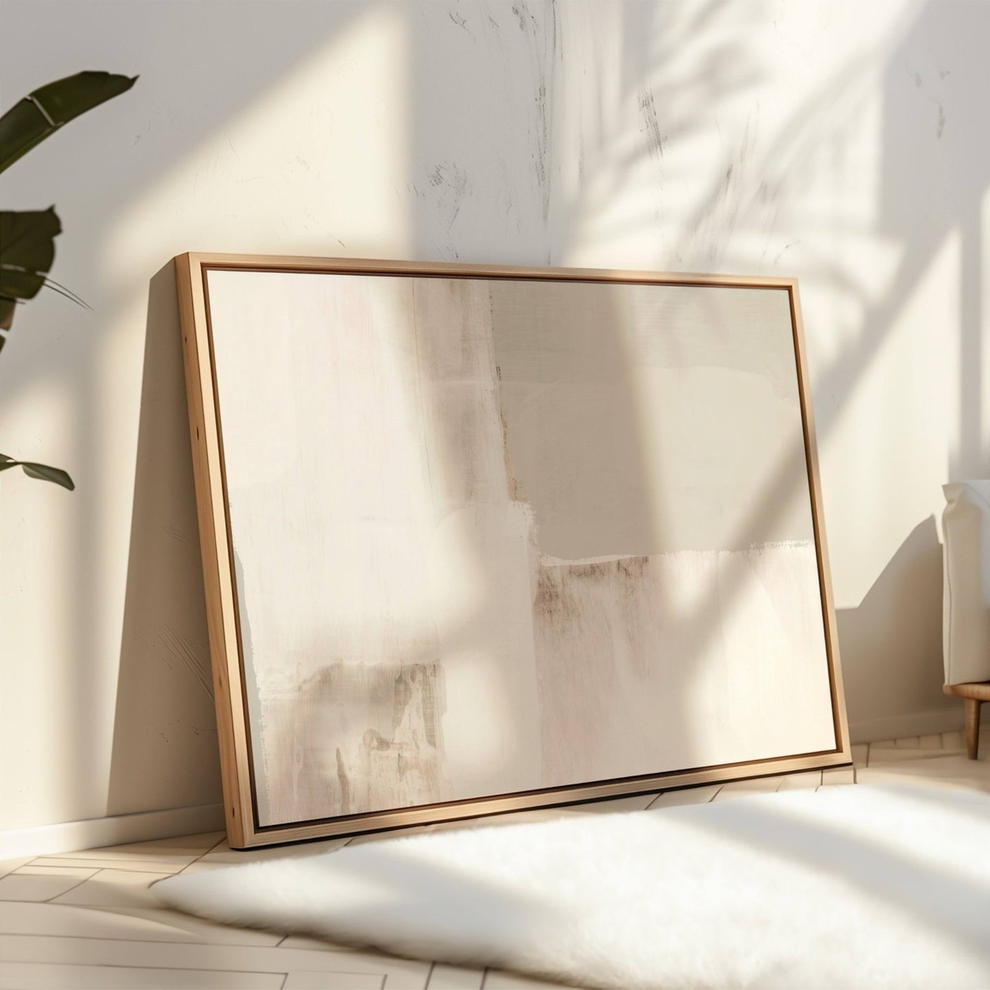 Serena Framed Canvas - Horizontal / Neutral - AureousHome