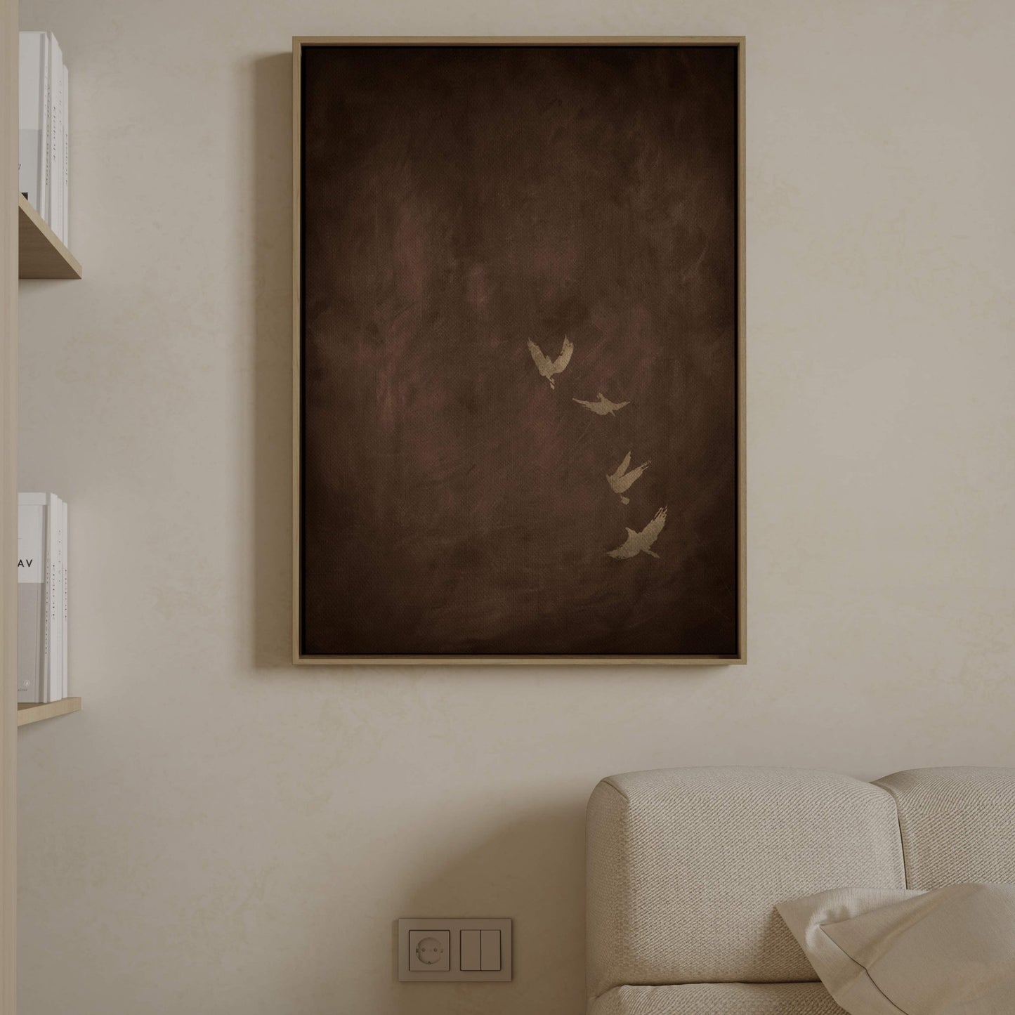 Sky Dance Framed Canvas - Espresso Brown - AureousHome