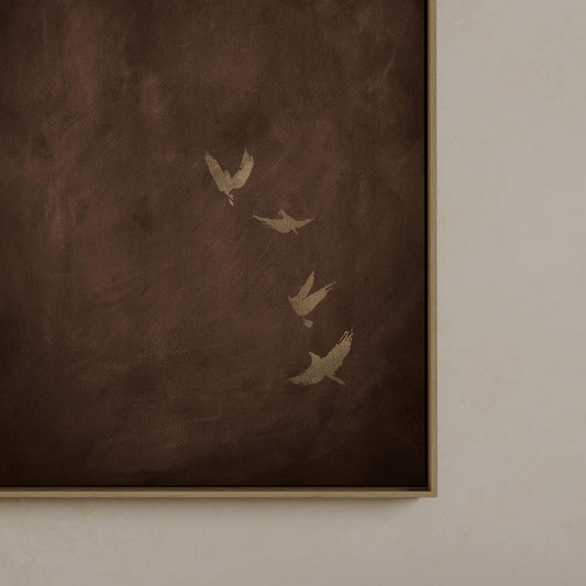 Sky Dance Framed Canvas - Espresso Brown - AureousHome