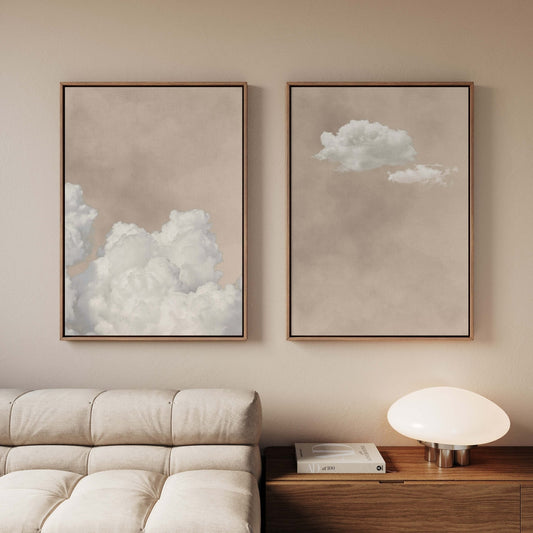 Skye Framed Canvas Duo - Neutral - AureousHome