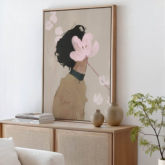 Smell the Flowers Framed Canvas Wall Art - AureousHome