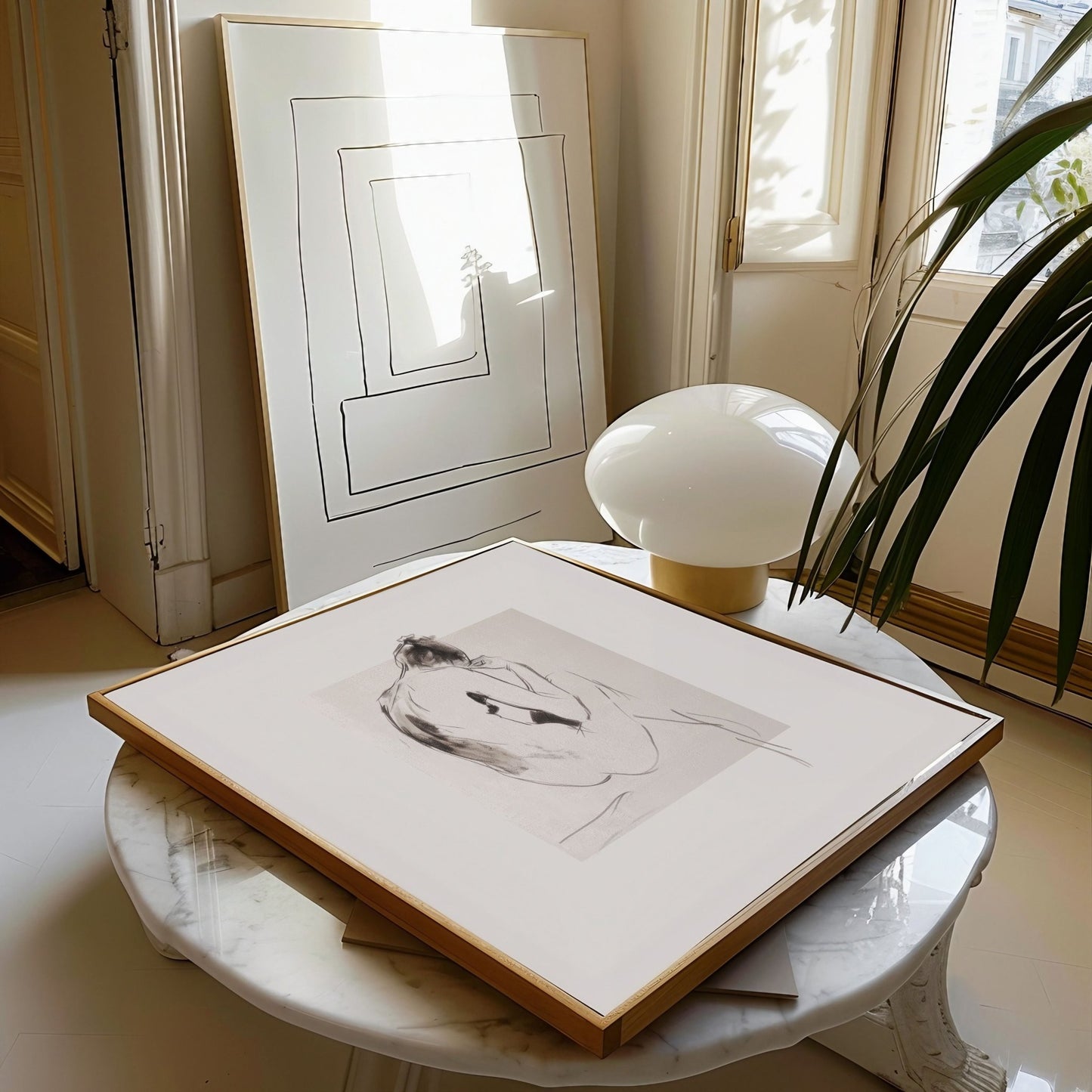 Solitude Square Framed Canvas - AureousHome